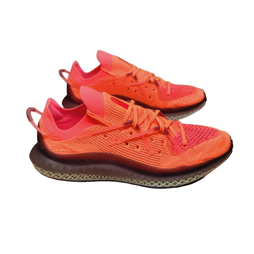 Adidas 4D Fusio Primeknit Orange Athletic Running Mens Shoes Sz 9 Sneaker FY5929